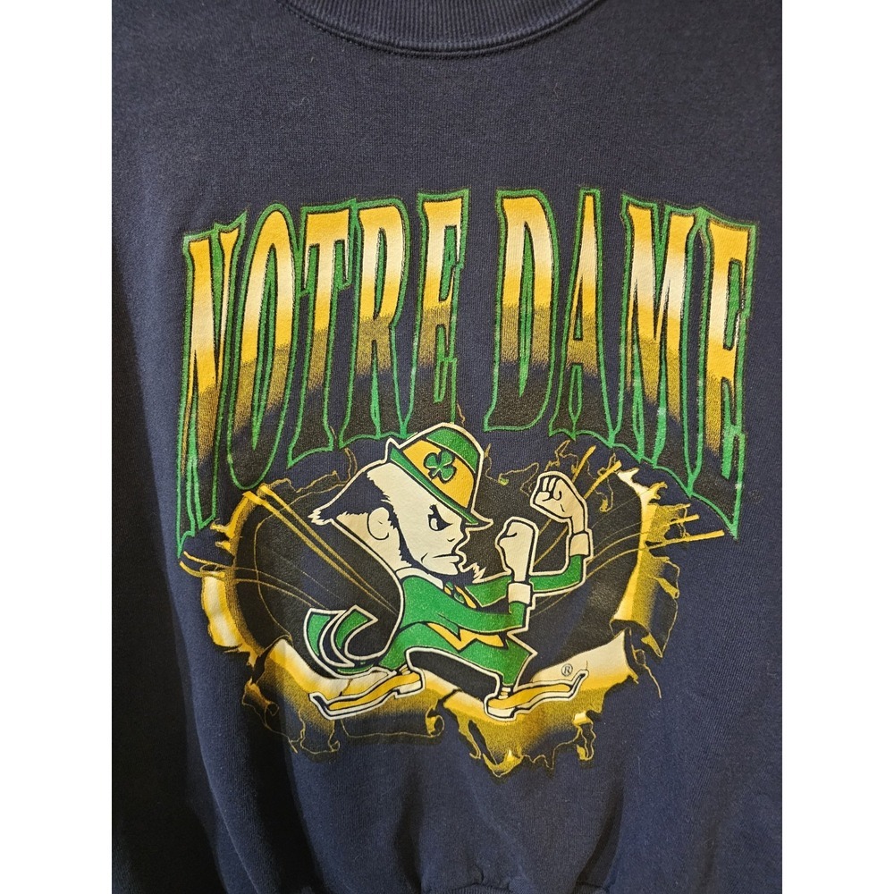 Vintage 90s Notre Dame Fighting Irish Crewneck Sweater Adult Size XL NCAA - Picture 2 of 5